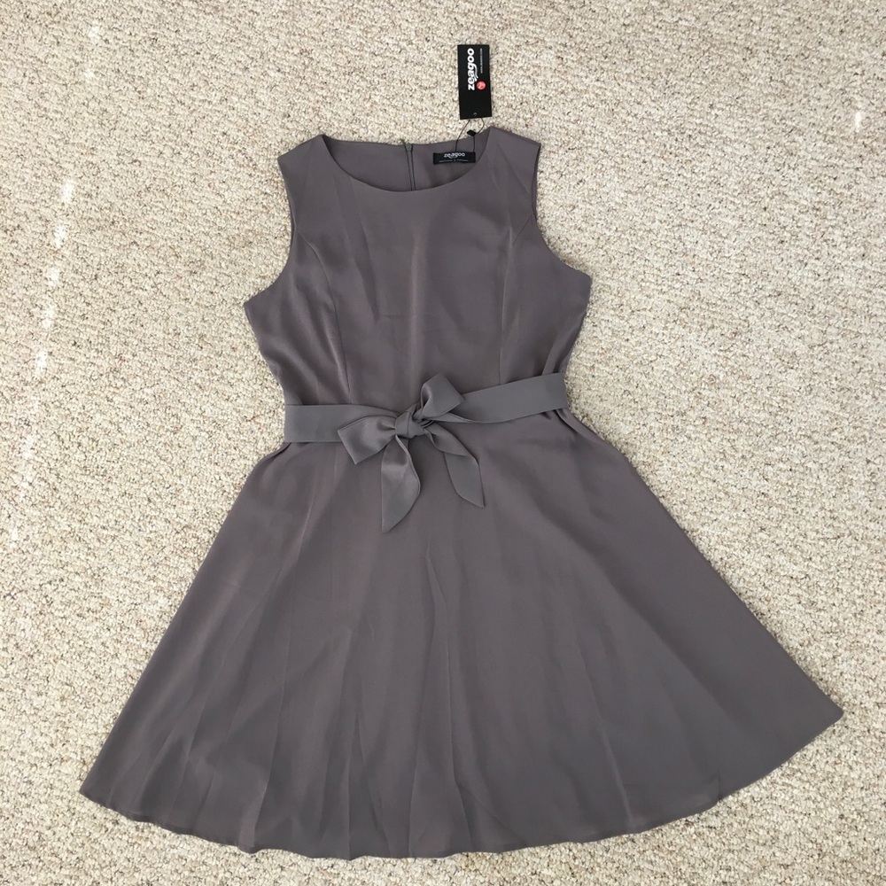 NWT Gray Belted Dress